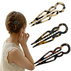 3Pcs Prestige French Hair Pins New Elegant Hair Accessories for Women Elegant Hair Clips for Thin Thick Hair Serrated Anti-Slip Design (Color C)
