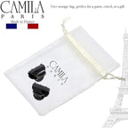 Camila Paris CP3478 French Hair Clip for Women, Set of 2 Small Black Girls Hair Claw Clips Fashion Durable Hair Accessories for Women, Luxury Ladies Strong Hold No Slip Grip Clamp, Made in France