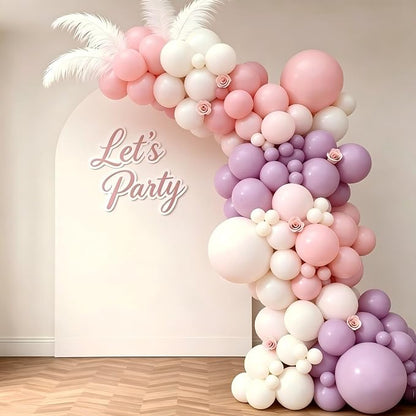 Pink Purple White Balloon Garland Arch Kit, Lavender Pastel Light Purple White by Unknown