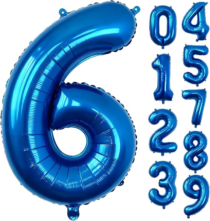 40 Inch Navy Blue Number 6 Foil Balloon by Unknown