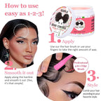 Edge Control Wax for Women - Strong Hold Non-greasy Smoother, Mini Control Brush for Back Hair, No Flaking Water-based Stay Gel, Slick Back Wax for All Hair Types (8pcs)