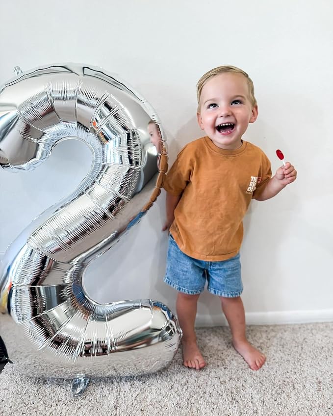 1 Balloon - Silver Birthday Number Balloons, 40 Inch Decorations Men Women | - Image 8