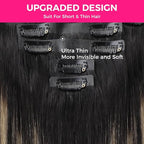 Lashey Seamless Clip in Hair Extensions Human Hair, 110g 7pcs Straight Balayage Natural Black to Light Blonde Highlighted Clip in Hair Extensions for Black Women 16 Inch