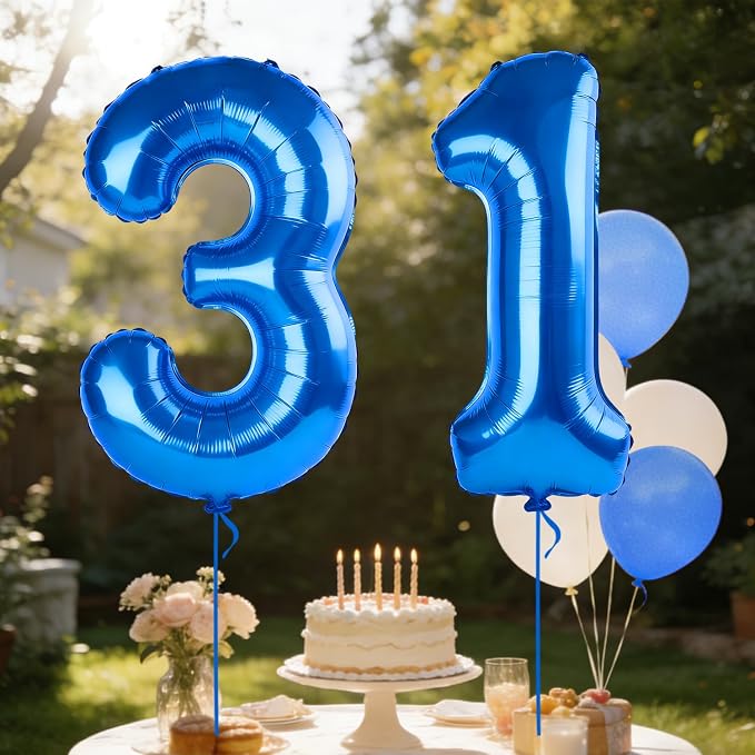 40 Inch Number 31 Balloons for 31st Birthday Party Decorations, 0-100 Dark Blue - Image 3