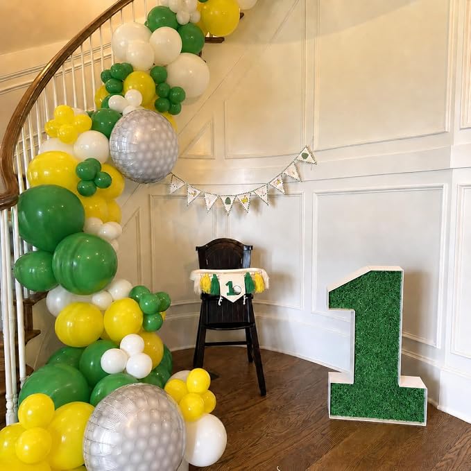 Golf Balloons, 12 Inch Green Yellow Balloons - Image 8