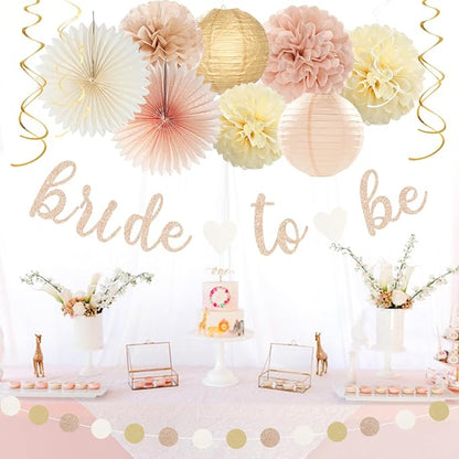 Champagne-Gold Beige Fall Bridal-Shower Party-Decorations - Image 4