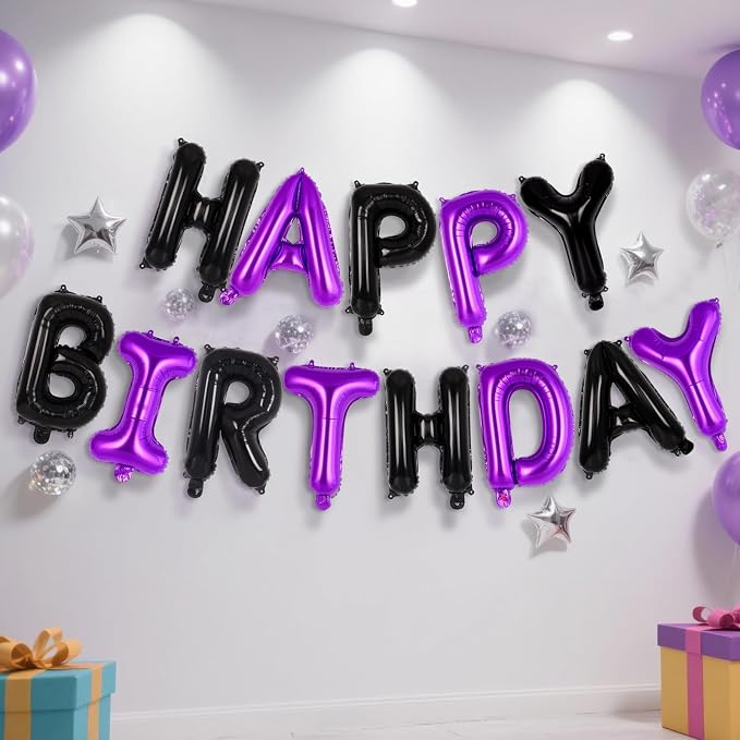 Happy Birthday Balloons Banner, Foil Balloon Personalized Name Letters Balloons - Image 3