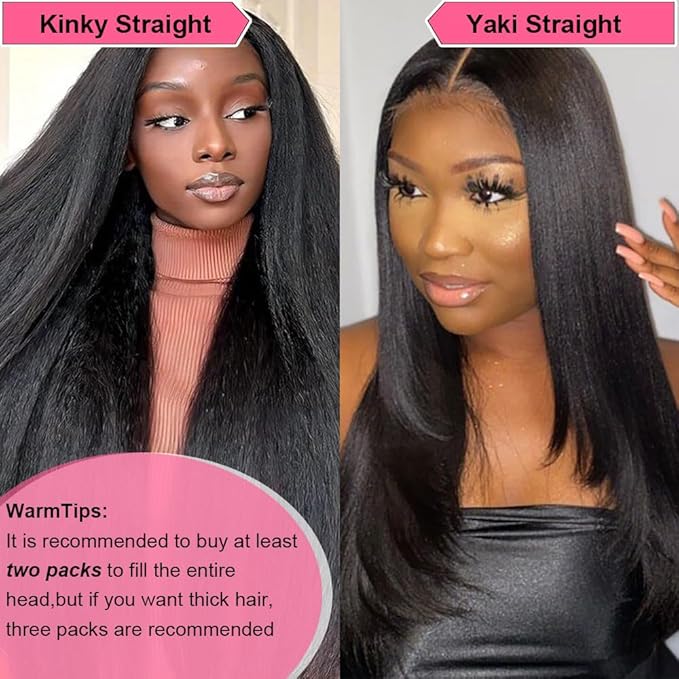 Yaki Straight Clip in Hair Extensions Real Human Hair 8Pcs Remy Human hair Clip ins for Women, Natural Soft Human Hair 120g 20inch #1B Natural Black