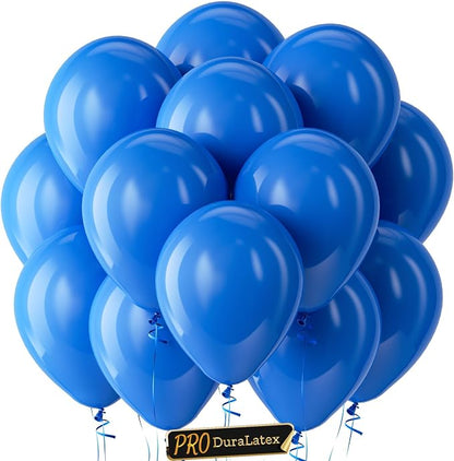 Pro Duralatex Royal Blue Extra-Thick Balloons 100 Pack 12 inch | Matte Dark by Bezente