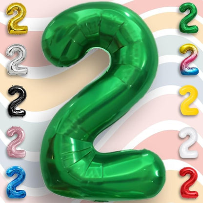 Green Number Balloon 2 Mylar Foil Balloons 32 inch - Image 6