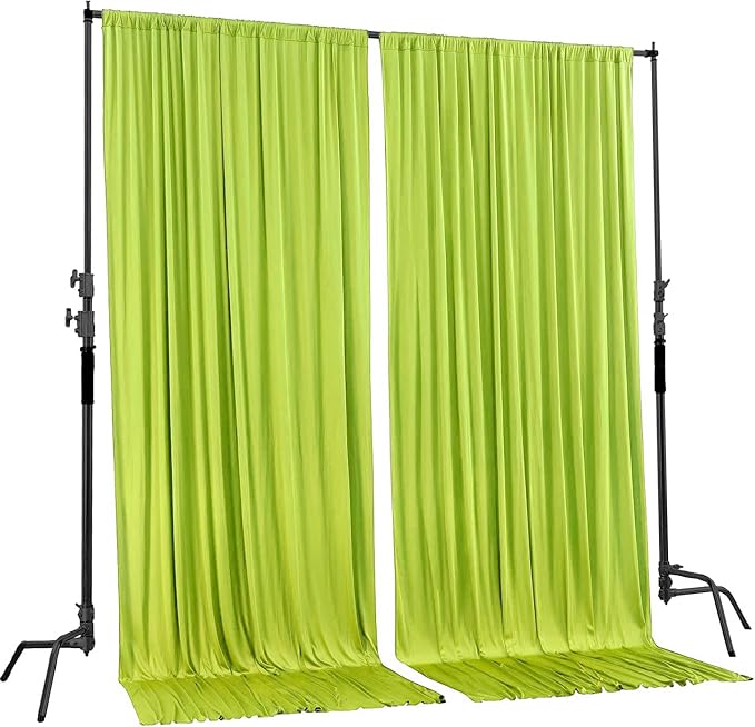 AK TRADING CO. 10 feet x 10 feet Light Green Polyester Backdrop Drapes Curtains - Image 3