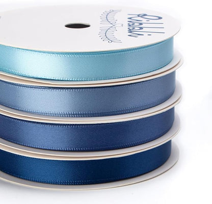 Ribbli Dusty Blue Satin Ribbon 3/8 Inch x 4 Rolls Total 40 Yards- Light - Image 2