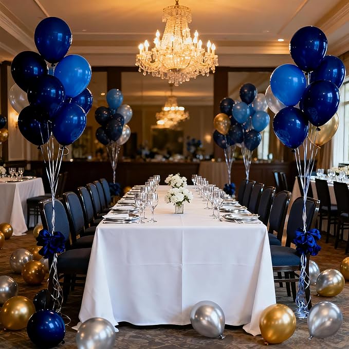 50pcs Navy Blue Latex Party Balloons, 12 inch Round Helium Navy Balloons - Image 4