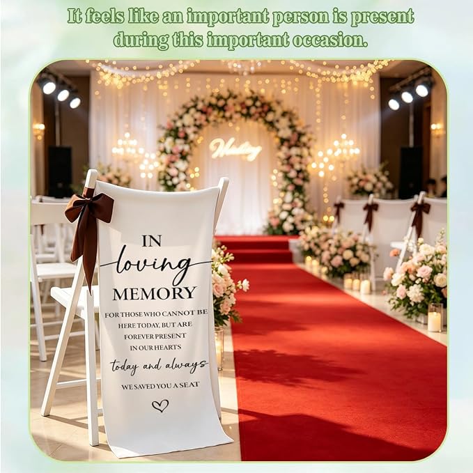 Memorial Reserved Signs for Wedding, In Loving Memory Wedding Chair Sign - Image 4
