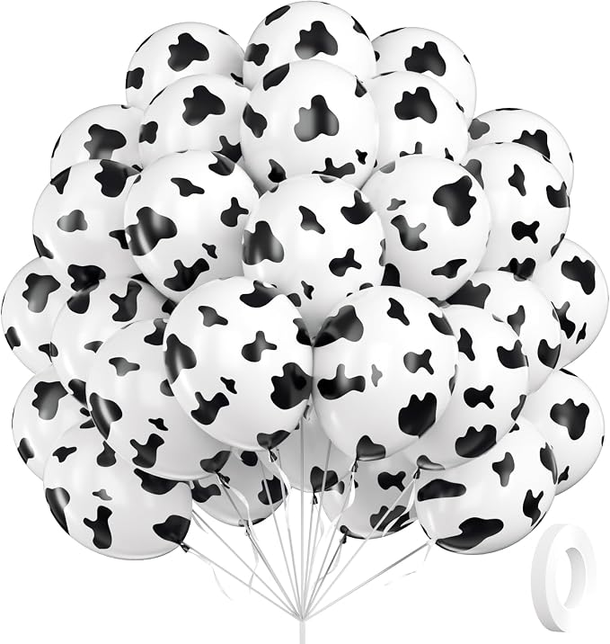 60pcs Cow Print Balloons, Latex Cow Balloons by Vicduotex