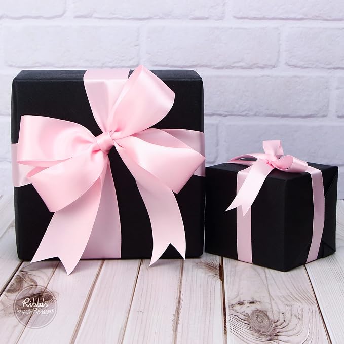Ribbli Light Pink Double Faced Satin Ribbon, 1-1/2” x Continuous 25 Yards - Image 3