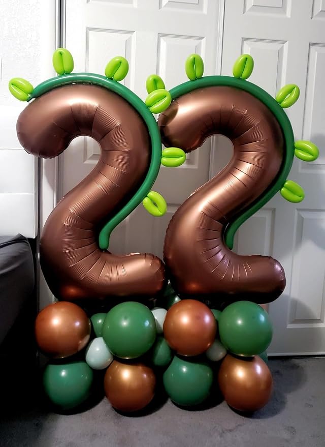 Number Balloons 40 Inch Coffee 4 Balloon - Image 3