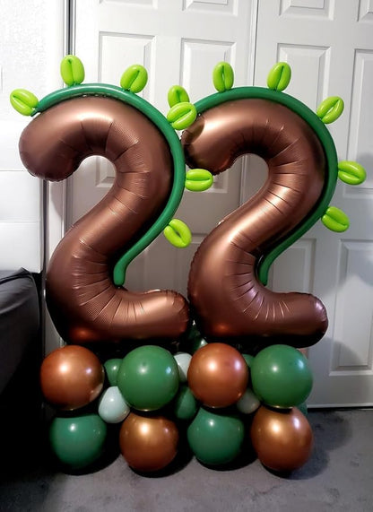 Number Balloons 40 Inch Coffee 4 Balloon - Image 3