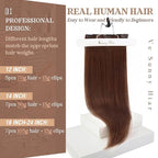Ve Sunny Human Hair Clip in Extensions Double Weft Dark Auburn Red Remy Hair Extensions for Women Thick Hair Extensions Clip ins Short 7pcs 100g 14 inch