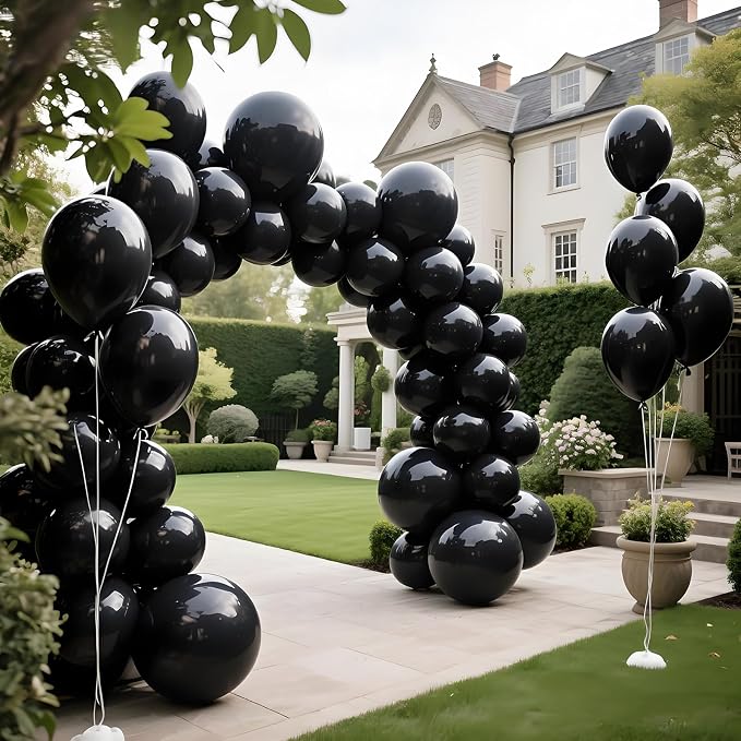 Black Balloon 110pcs, 12 Inch Thickened Latex Party Balloons Helium Bright Color - Image 8
