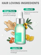SHEGLAM Hair & Scalp Oil - 0.5 fl oz, Hydrating Serum, Macadamia & Grapeseed Oils, Soothes Dry Scalp, Balances Sebum, Adds Shine, For Sensitive Scalp & Dandruff (Ginger)