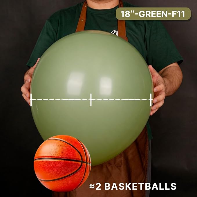 PartyWoo Sage Green Balloons 20pcs Olive Boho Green Color 18 Inch | Balloons - Image 2