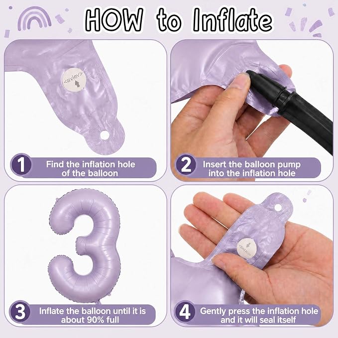 Cream Purple Number 19 Balloon 40 Inch, Foil Digits - Image 5