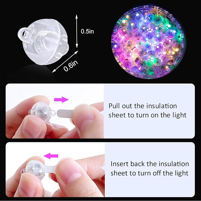 200pcs Balloon Lights with Hooks, Long Standby Time Mini Twinkle Ball Light - Image 3
