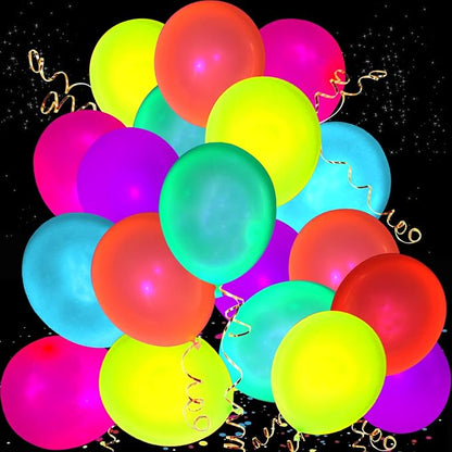 310 Pack UV Neon Colored Balloons glow in the dark balloon Neon Party by MFLUEEWR