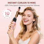 ABNER Rotating Curling Iron Set, Automatic Curling Wand for Long Hair, Easy to Use Hair Curler Get Effortless Beach Waves, 3 Sizes Ceramic Barrel 0.75" 1" 1.25" to 430°F with Home Button, Dual Voltage