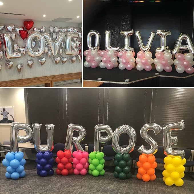 TONIFUL 40 Inch Large Silver Letter J Foil Balloons Alphabet Balloons | Giant - Image 6