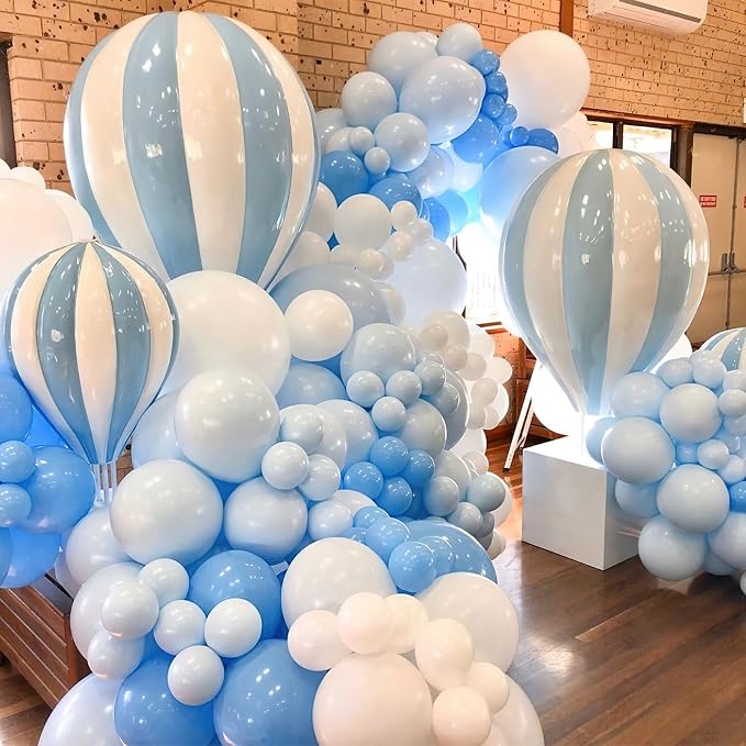 PartyWoo Baby Blue Balloons 50pcs Light Pastel Sky Aqua Blue Color | 5 Inch - Image 7