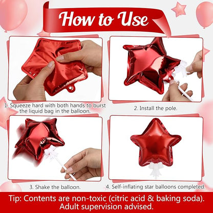 30 Pcs Mini Star Self Inflatable Balloons - Image 2
