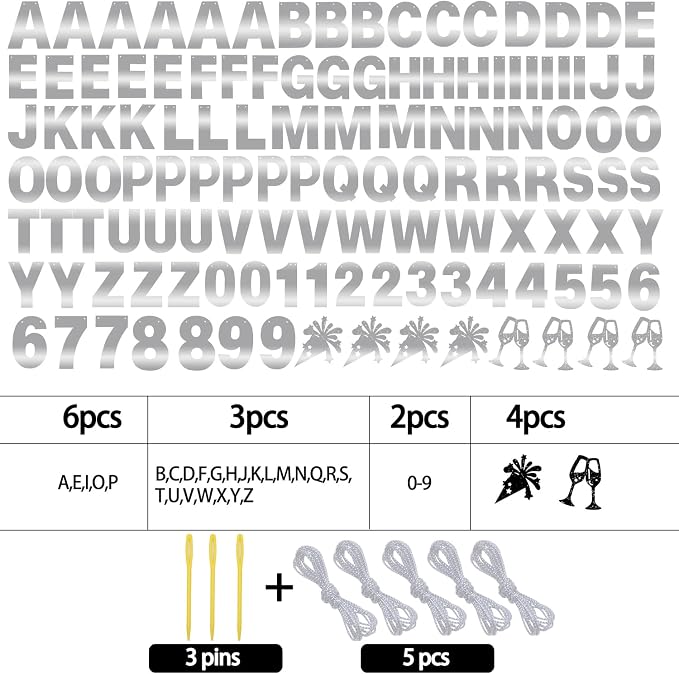 129Pcs Glitter Customizable Banner Kit DIY Custom Letter Banners DIY Happy - Image 2