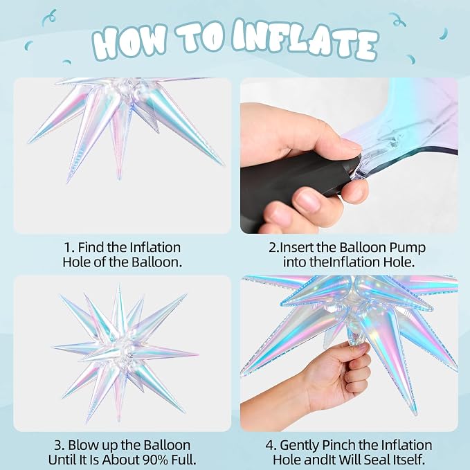 Iridescent Balloons, 12 Inch Pastel Blue Purple Transparent Latex Balloons - Image 3