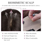 VERNA Real Human Hair Topper, 10 Inch 100％ Human Hair Toppers for Women with Thinning Hair, Large area Coverage Brown Black Hairpiece Wiglet for Daily Wear(8 * 11)