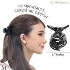 RC ROCHE 6 Pcs Double Claw Hair Clip Tooth Claw Clip Grip Tooth Jaw Clamps Thin Fine Hair Strong Hold No Slip Undo Clutchers for Women, Small Black