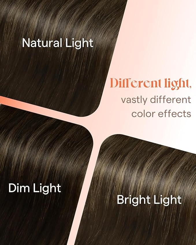 Sunny Hair Tape in Hair Extensions Real Human Hair Invisible Remy Hair Extensions Tape ins for Women Darkest Brown Ombre Medium Brown Balayage 16 inch 25G