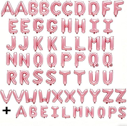 62 Pcs Pastel Pink Letter Balloons, Custom 2 Set A-Z Set - Image 2