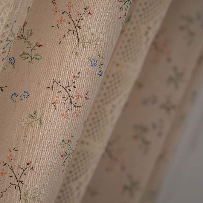 ENJOYBRIDAL Floral Curtains 84 Inch Length 2 Panels Crochet Lace Patchwork - Image 6