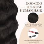 GOO GOO Tape in Hair Extensions Human Hair, 2 Dark Brown, 26inch 120g 40pcs, Skin Weft Seamless Invisible, Silky Straight with Thick Ends, Remy Human Hair