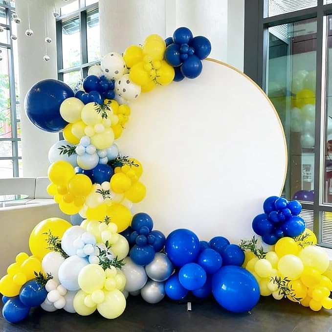 103pcs Blue and Yellow Balloon Garland Arch Kit, 18/12/10/5 Inch White Royal - Image 5