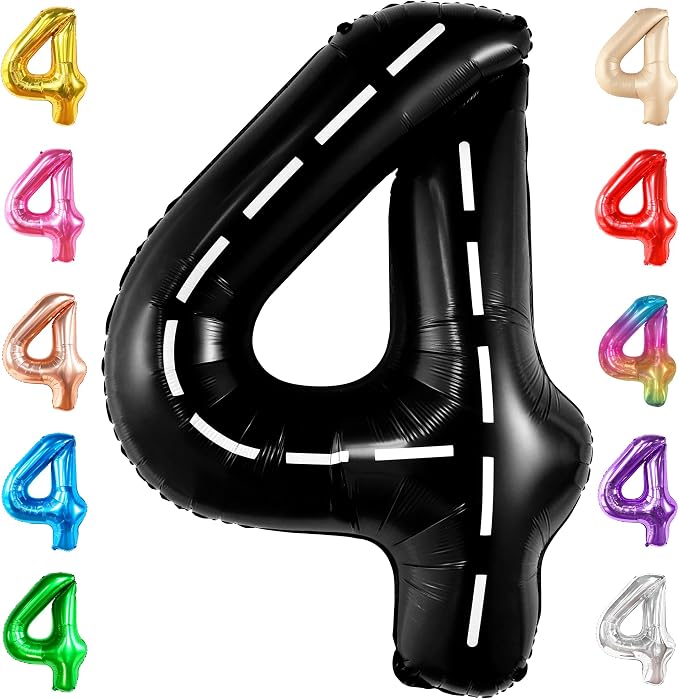 KatchOn Construction 4 Balloon 40 Inch, 4 Birthday Decorations | Construction by KatchOn