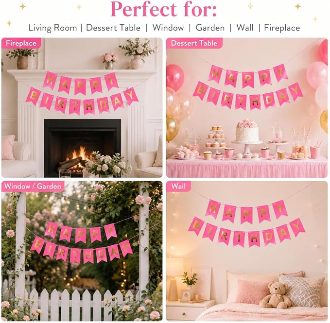 Rose Happy Birthday Banner Sign - Image 8