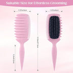 Curly Hair Brush for Detangling, Shaping and Defining Curls, Waves & Coils on All Light Wet or Dry Hair Types for Women and Men, Reduce Tangling, Curl Defining Brush, Light Rose Pink