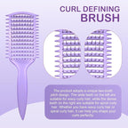 Curly Hair Brush & Curl Defining Brush – Easily Detangles Knots with Less Pulling – Styles Wet or Dry Hair, Tames Frizz for All Curl Types (Pruple)