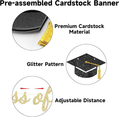 jijAcraft Class of 2026 Graduation Banner Set, Pre-Strung Graduation Party - Image 3
