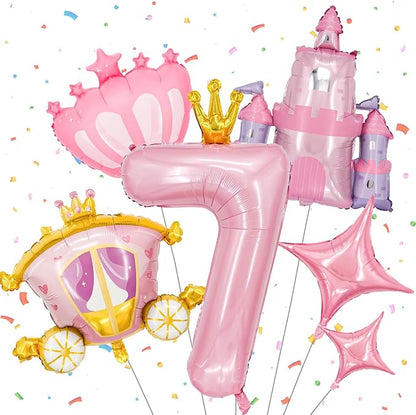Minyu 6-Piece Princess Theme Party Decoration Set: Princess Carriage + Pink by Unknown