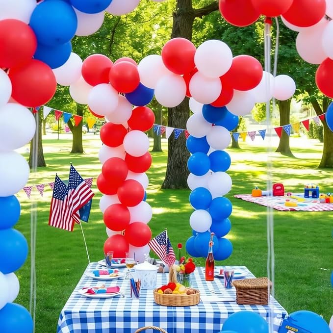 100Pcs Red White and Blue Balloons, 12 Inch 4th of July Balloons Red Blue White - Image 6