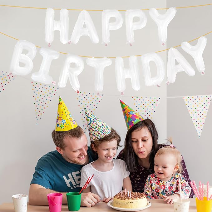 LIOZEOKUN Happy Birthday Balloon Letters 16 inch Mylar Foil Birthday Balloons - Image 4